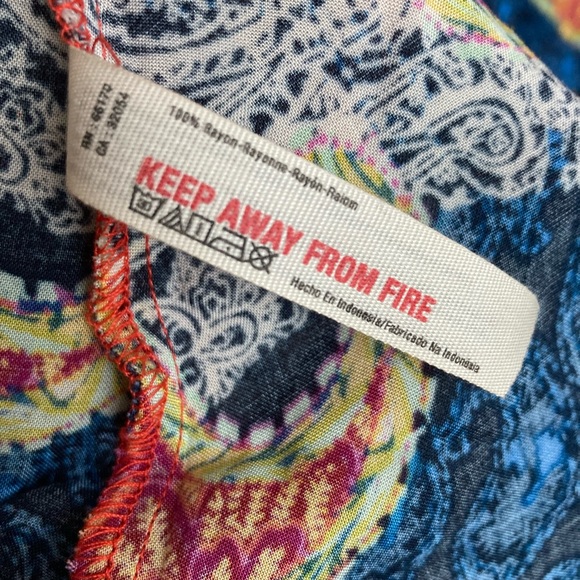 Free People Orange Paisley Rendezvous Dress Size M High-Low Mini Suit Cover - Picture 7 of 9